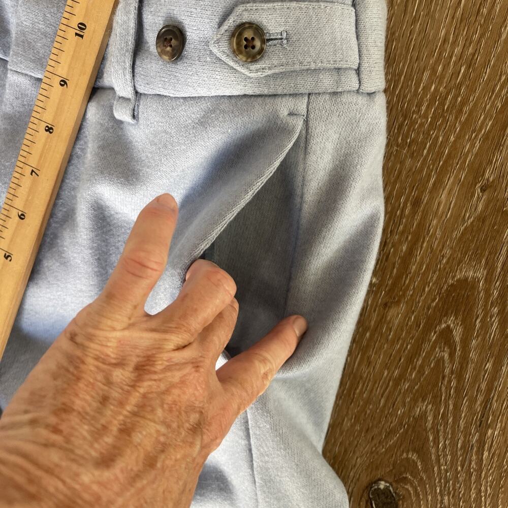 Banana Republic Women Sz 4 Wool Blend Wide Leg Trouser Pant Light Blue Stretch - Picture 8 of 13